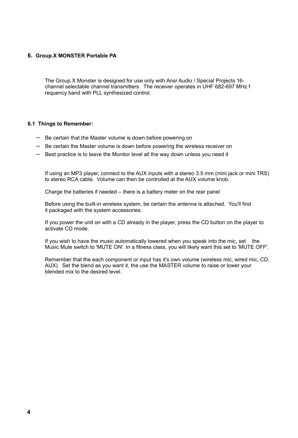Special Projects Audio MONSTER User Manual | Page 6 / 20
