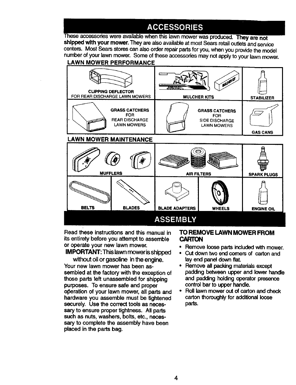 Accessories, Assembly | Craftsman 917.379480 User Manual | Page 4 / 31