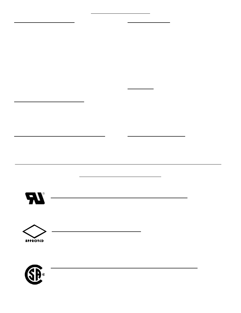 Certifications, Recognized by underwriters laboratories (ul), Canadian standards association (csa) approved | Factory mutual (fm) approved | Specialty Concepts ASC User Manual | Page 3 / 24