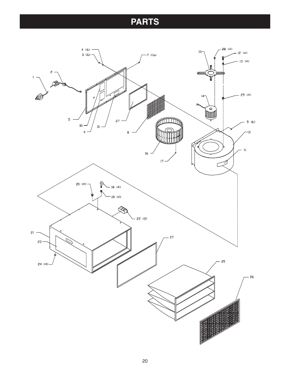 Parts | Craftsman 65100 User Manual | Page 20 / 24