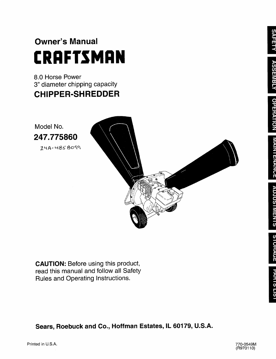 Craftsman 247.775860 User Manual | 46 pages