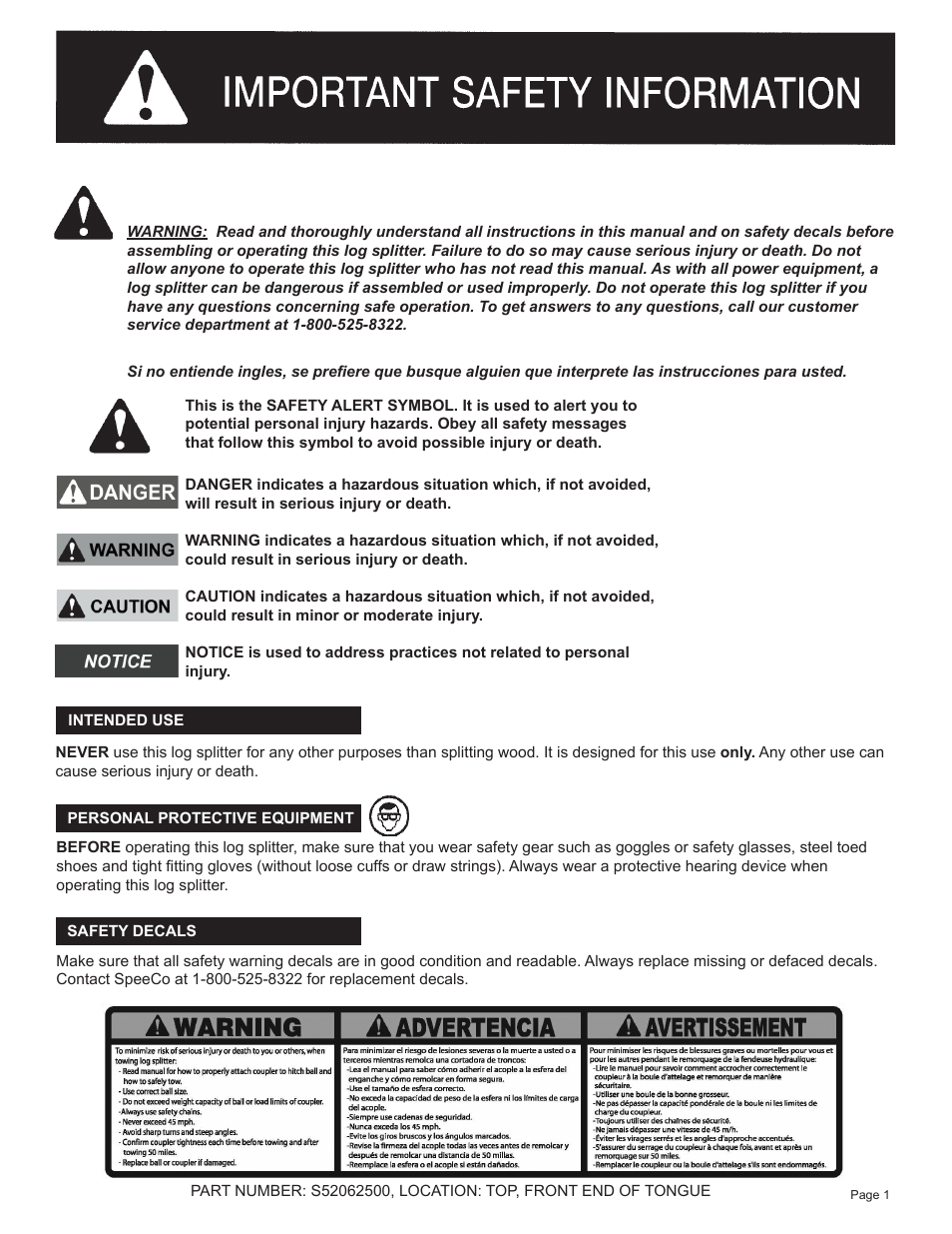 Speeco S401635PH User Manual | Page 3 / 18
