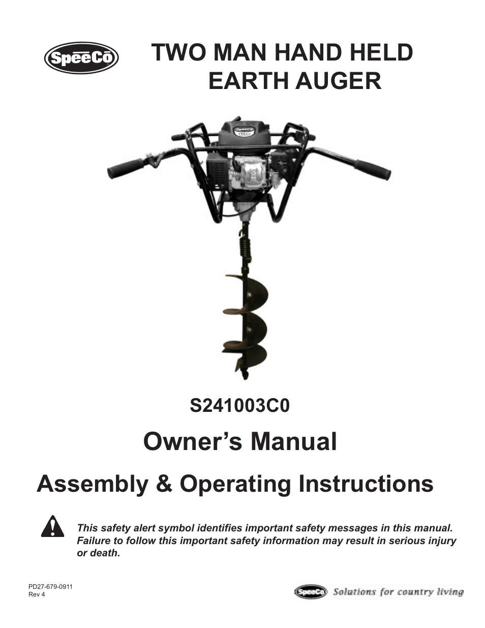 Speeco S241003C0 User Manual | 11 pages