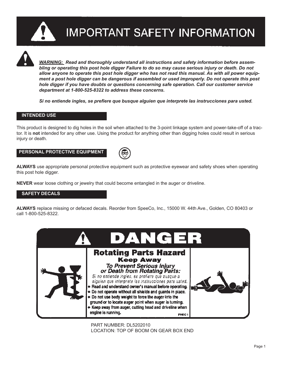 Speeco PD24460 V2012 User Manual | Page 3 / 15