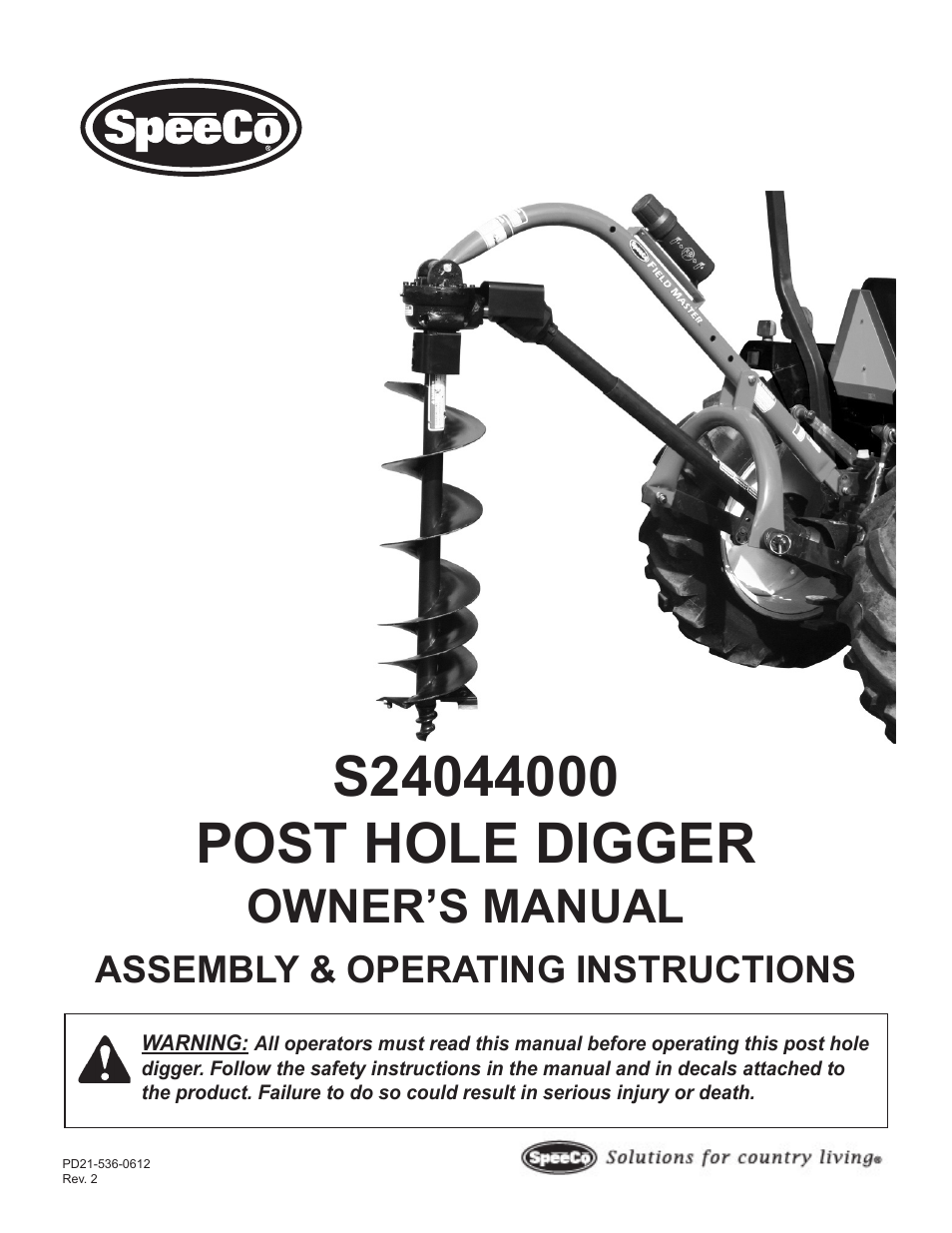 Speeco S24044000 User Manual | 13 pages