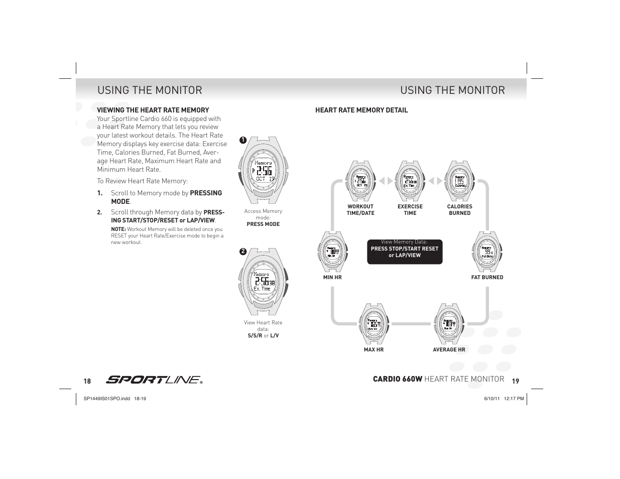 Using the monitor | Sportline 660 CARDIO (Womens) User Manual | Page 10 / 15