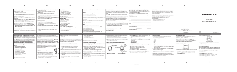 Solo 910 heart rate watch, Al p 2 18 | Sportline 910 Solo User Manual | Page 14 / 18