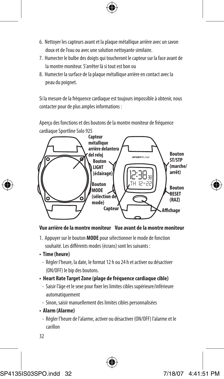 Sportline 925 Solo (Mens) User Manual | Page 32 / 72