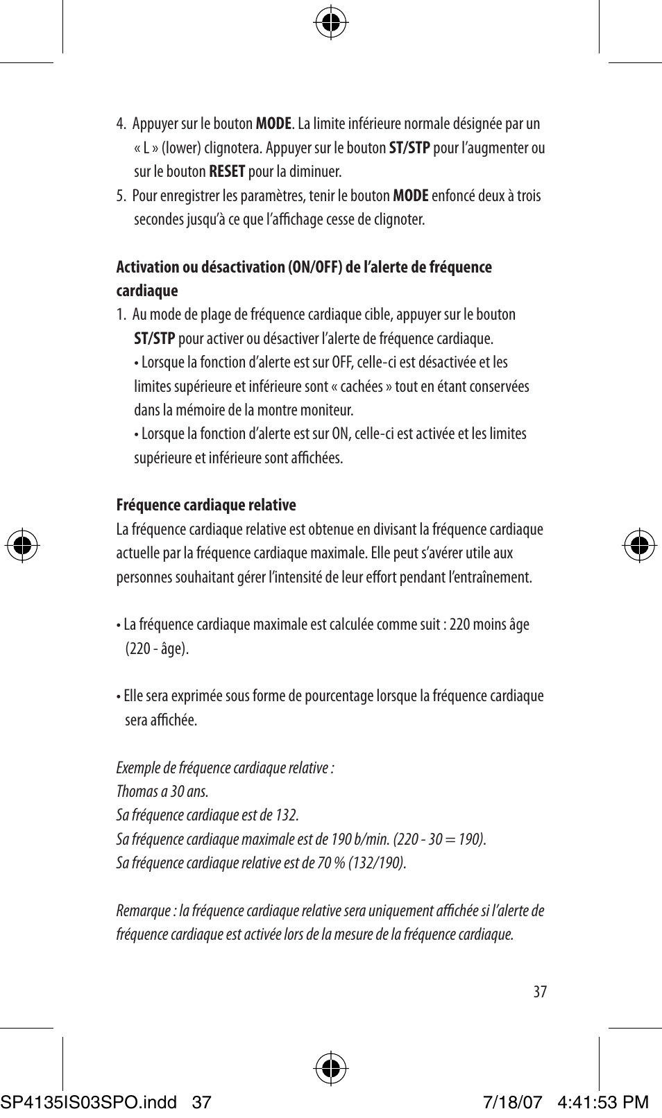 Sportline 925 Solo (Mens) User Manual | Page 37 / 72