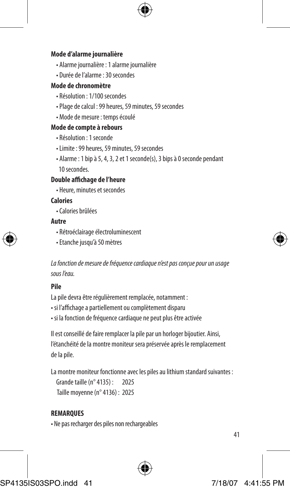 Sportline 925 Solo (Mens) User Manual | Page 41 / 72