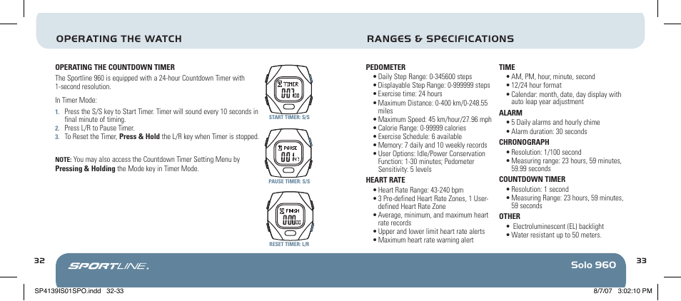 Sportline 960 Solo User Manual | Page 33 / 36