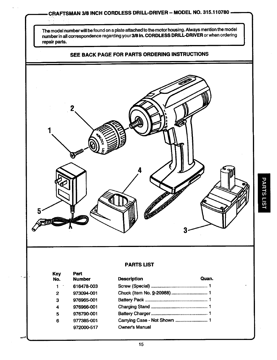 Craftsman 315.110780 User Manual | Page 15 / 16