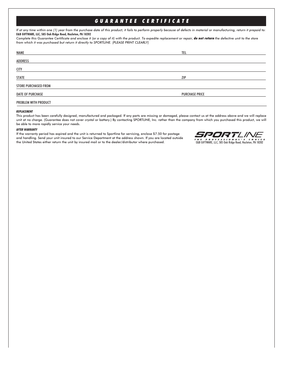 Sportline 330 Step User Manual | Page 2 / 2