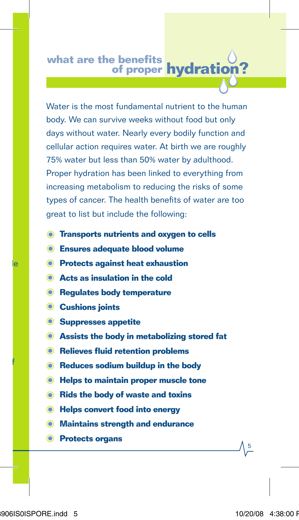 Hydration, What are the benefi ts of proper | Sportline Hydracoach User Manual | Page 5 / 28