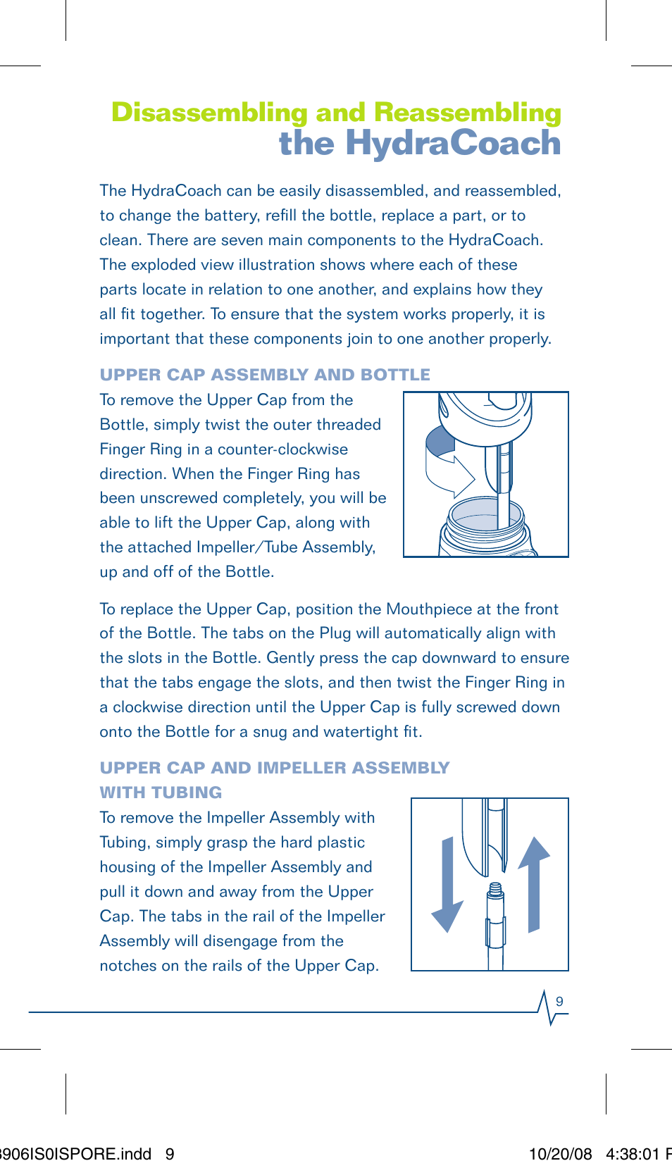 The hydracoach, Disassembling and reassembling | Sportline Hydracoach User Manual | Page 9 / 28