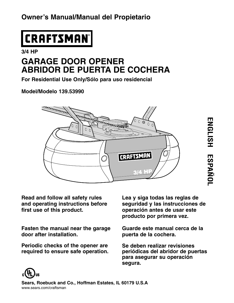 Craftsman 139.5399 User Manual | 76 pages