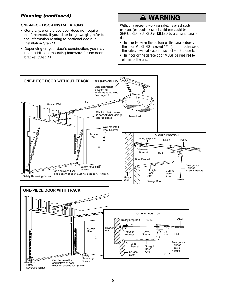 Warning caution warning warning, Planning (continued) | Craftsman 139.5399 User Manual | Page 5 / 76