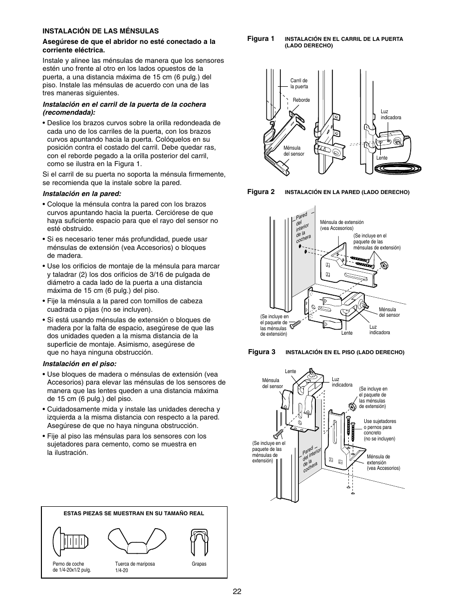 Instalación de las ménsulas | Craftsman 139.5399 User Manual | Page 60 / 76