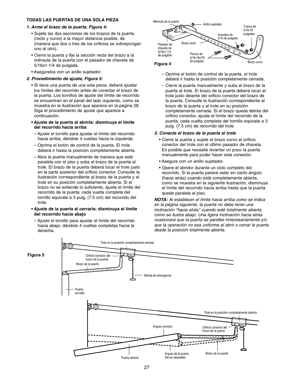 Todas las puertas de una sola pieza | Craftsman 139.5399 User Manual | Page 65 / 76