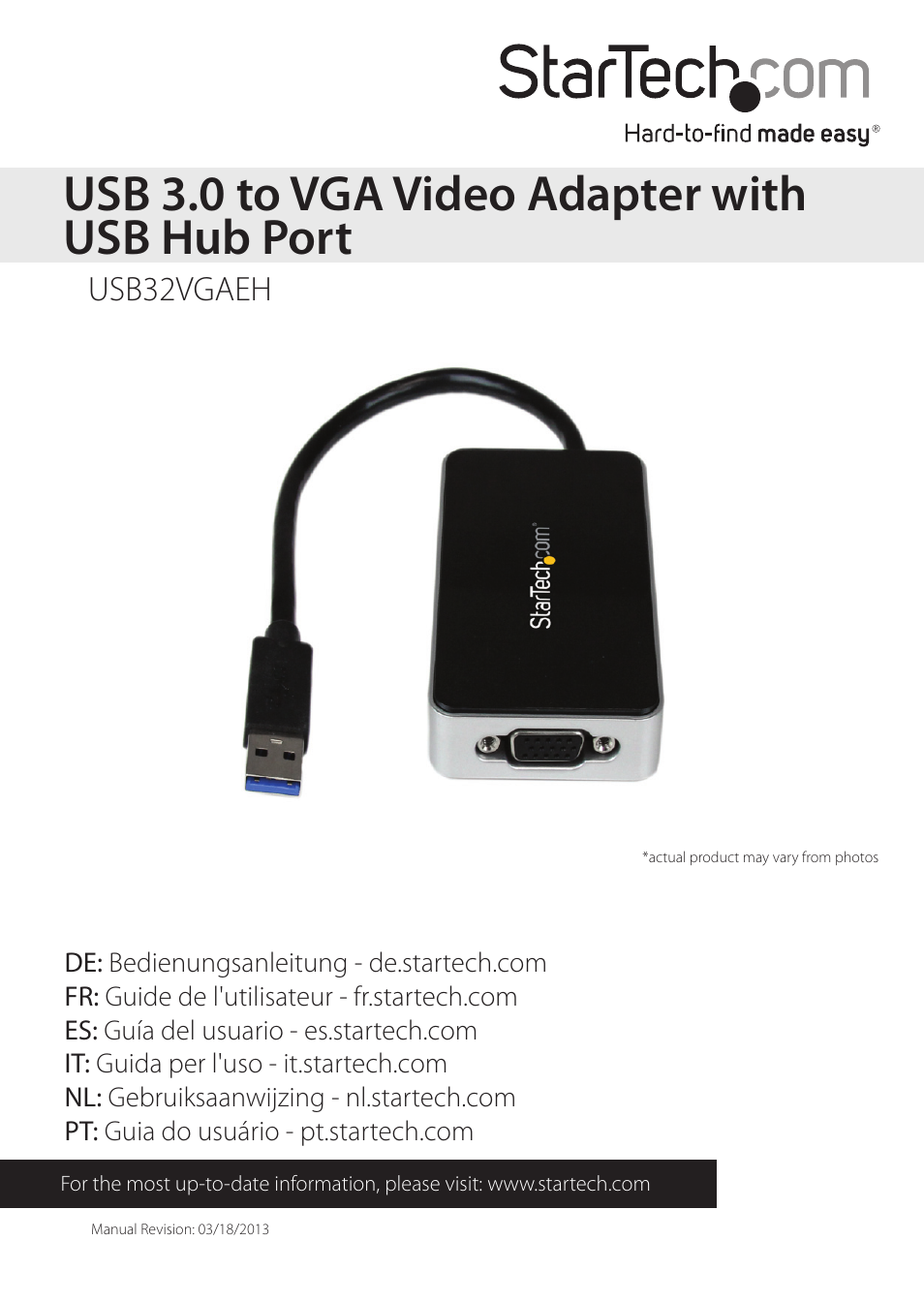 StarTech.com USB32VGAEH User Manual | 13 pages