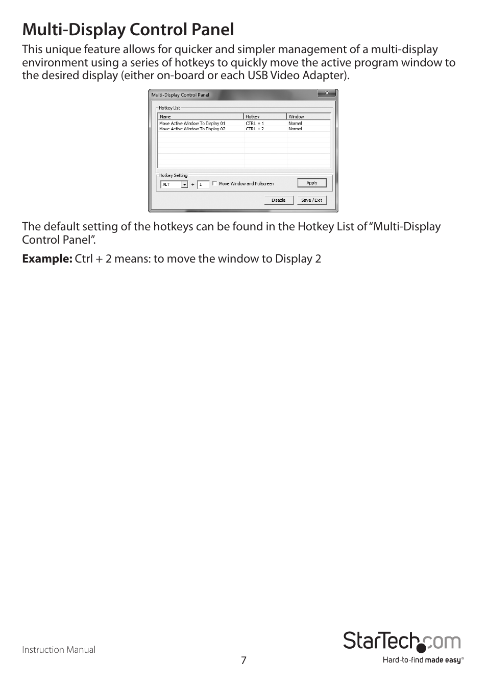 Multi-display control panel | StarTech.com USB32VGAEH User Manual | Page 10 / 13