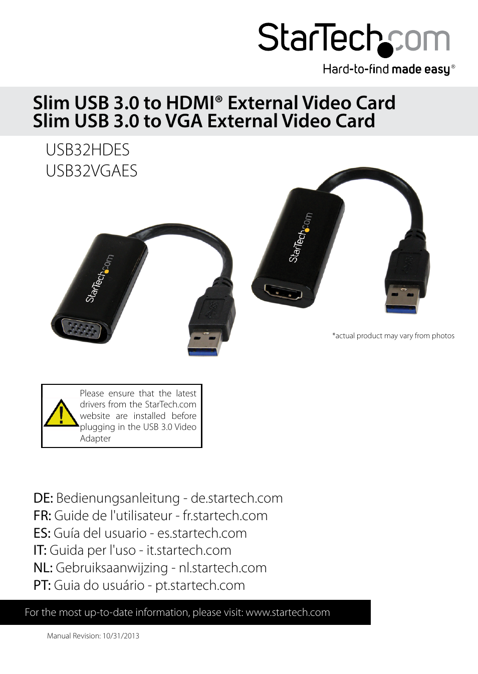 StarTech.com USB32VGAES User Manual | 13 pages