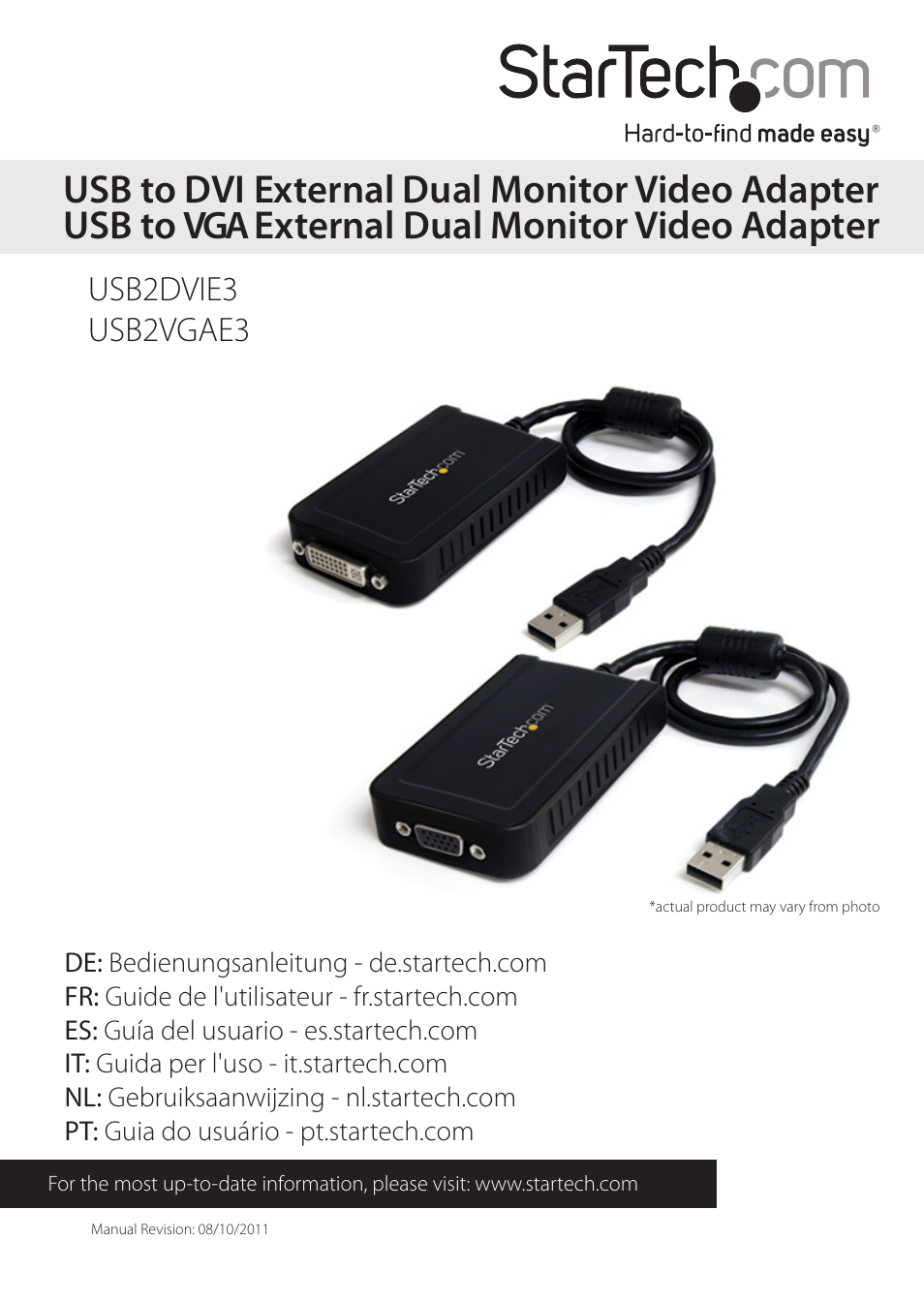 StarTech.com USB2VGAE3 User Manual | 14 pages