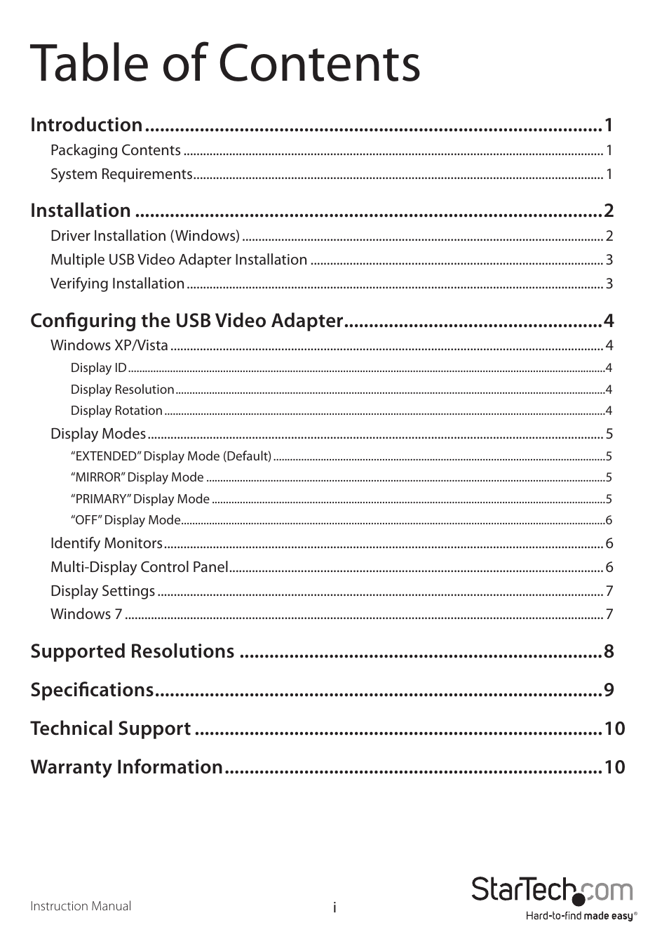 StarTech.com USB2VGAE3 User Manual | Page 3 / 14