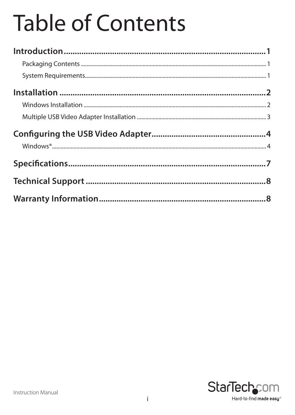 StarTech.com USB32HD4K User Manual | Page 3 / 12