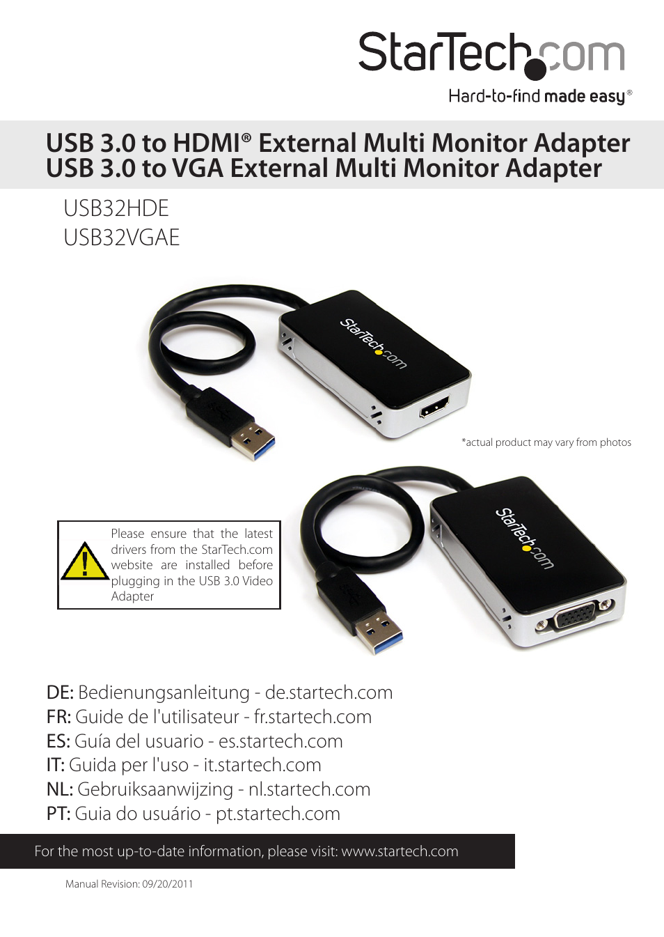 StarTech.com USB32VGAE User Manual | 12 pages