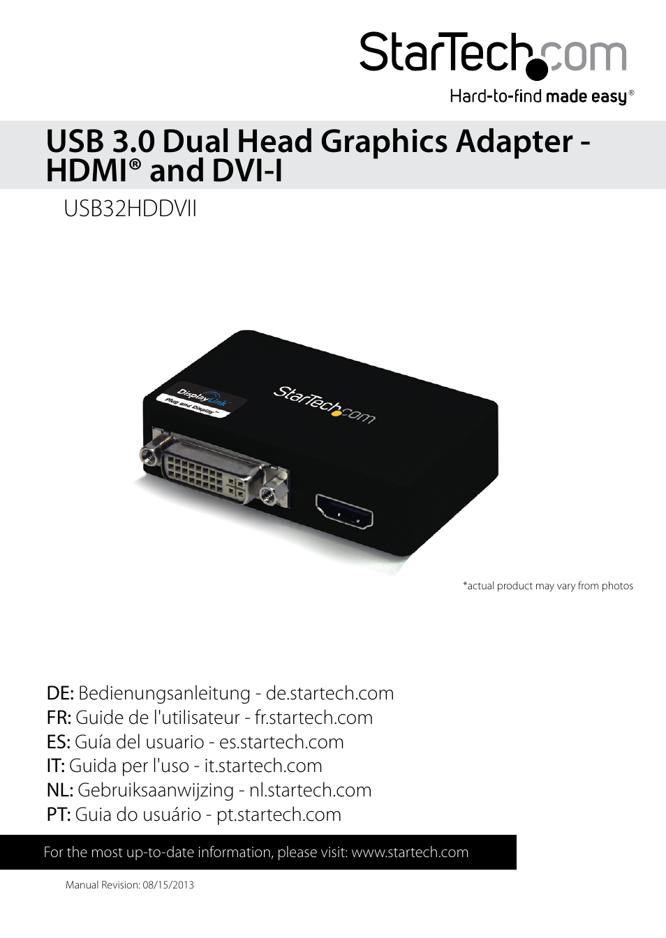 StarTech.com USB32HDDVII User Manual | 16 pages