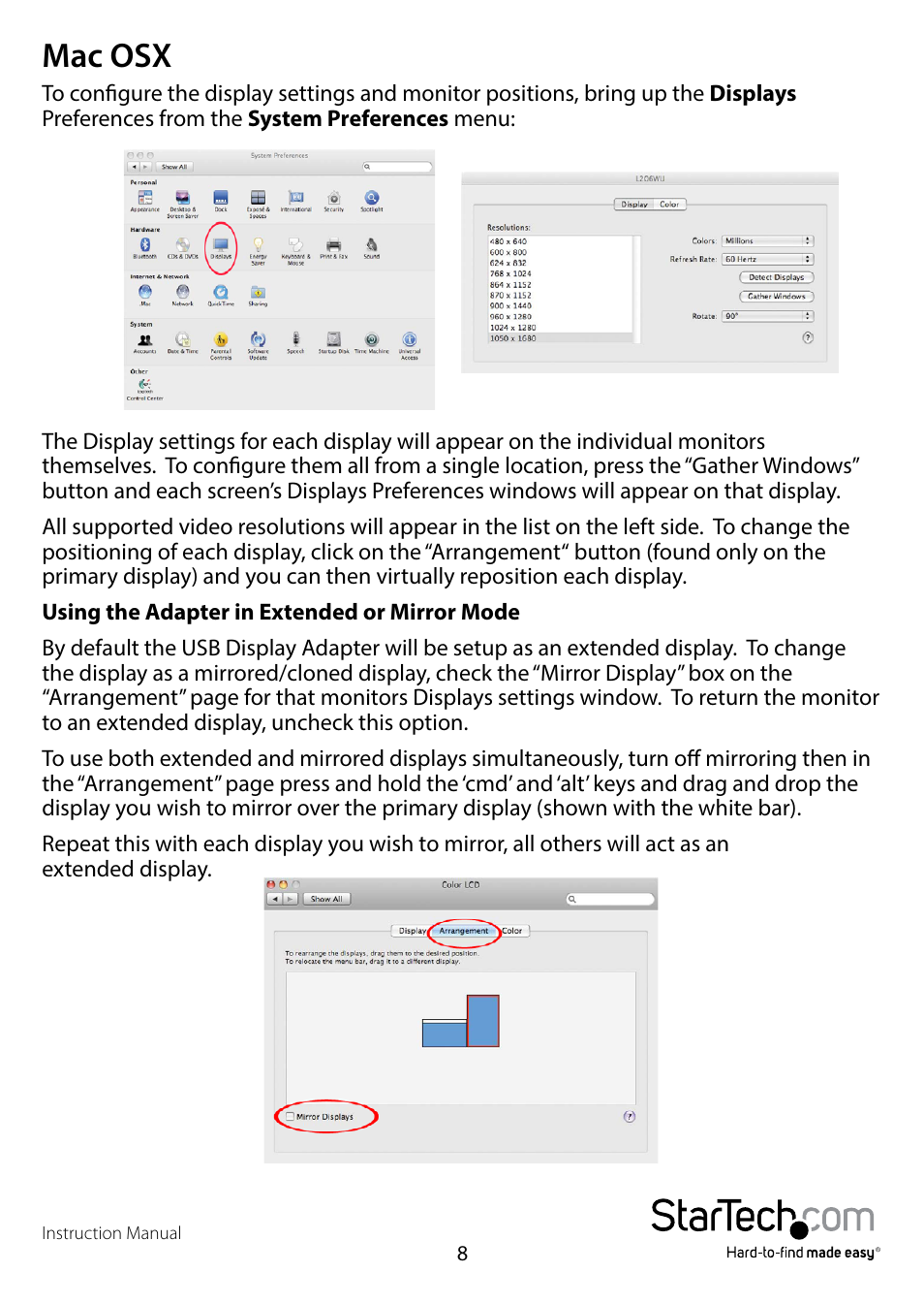 Mac os x (10.4.11/10.5.6), Mac osx | StarTech.com USB32HDDVII User Manual | Page 11 / 16