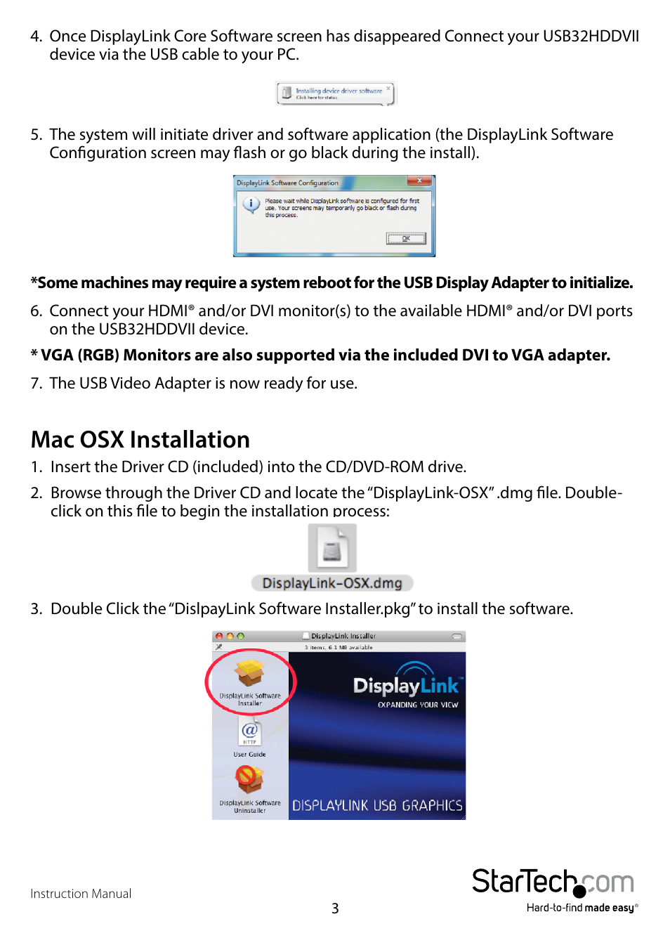 Mac osx installation | StarTech.com USB32HDDVII User Manual | Page 6 / 16