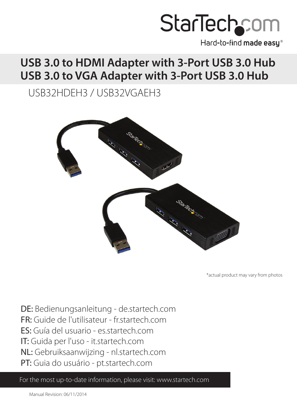 StarTech.com USB32VGAEH3 User Manual | 14 pages