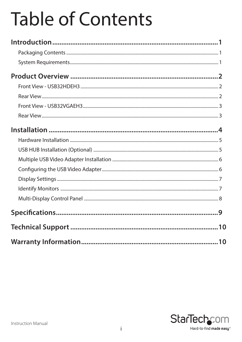 StarTech.com USB32VGAEH3 User Manual | Page 3 / 14