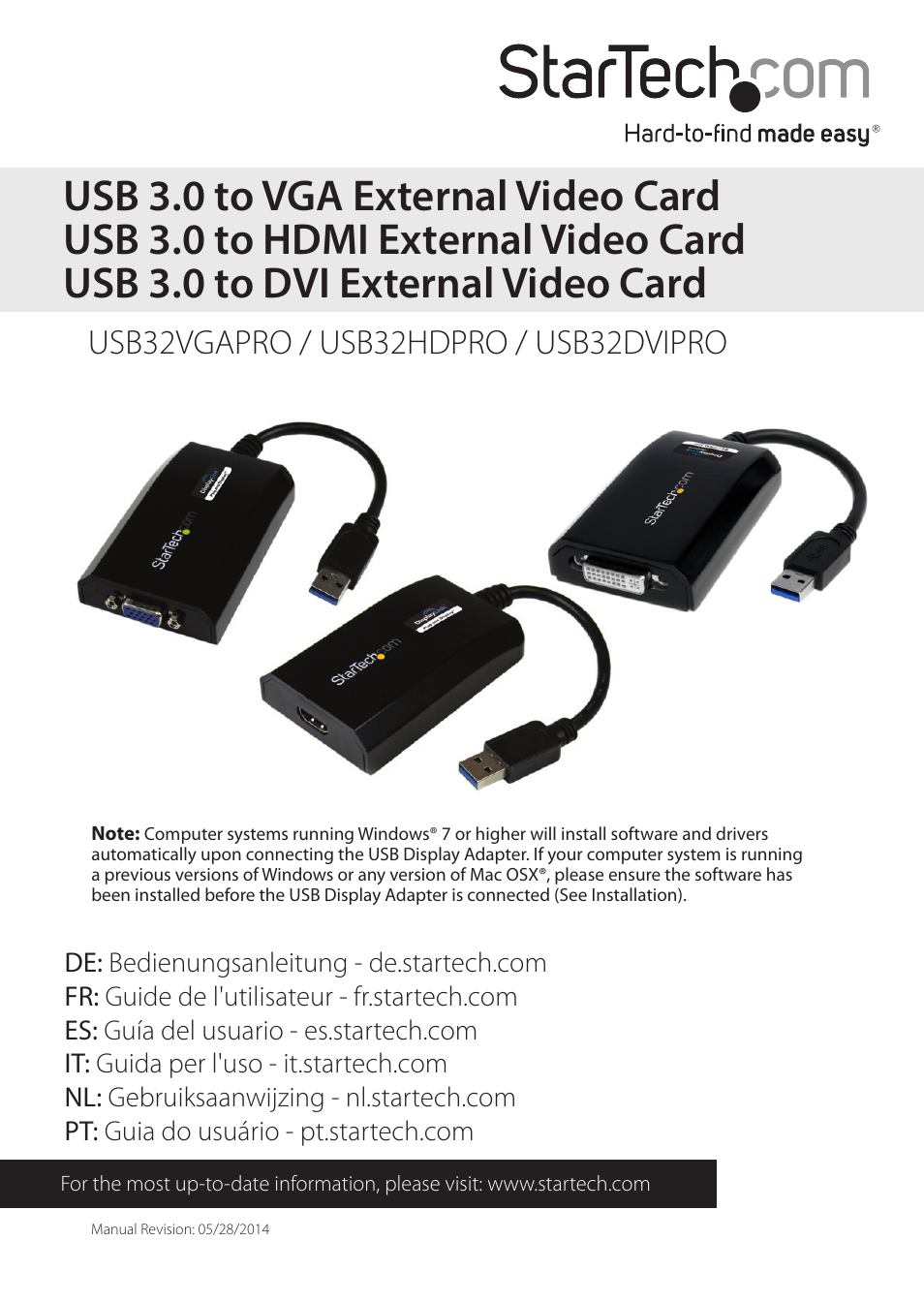 StarTech.com USB32DVIPRO User Manual | 15 pages
