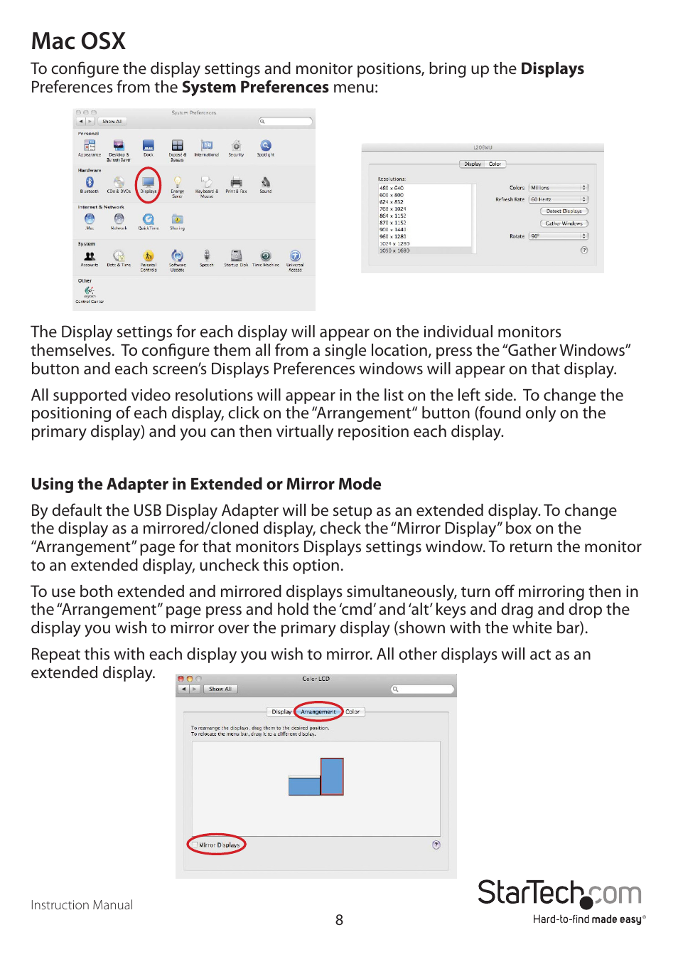 Mac osx | StarTech.com USB32DVIPRO User Manual | Page 11 / 15