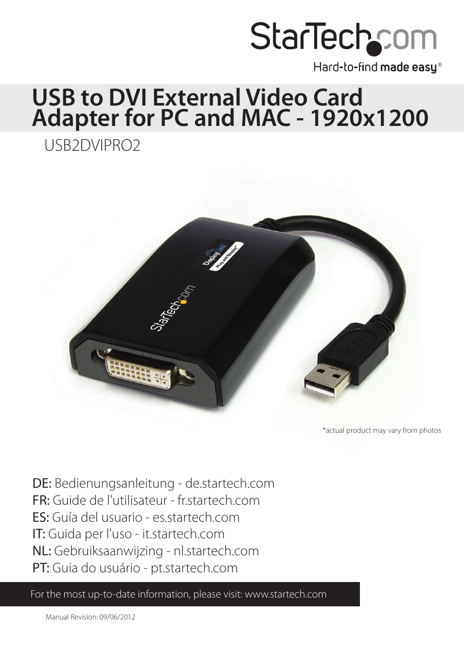 StarTech.com USB2DVIPRO2 User Manual | 15 pages