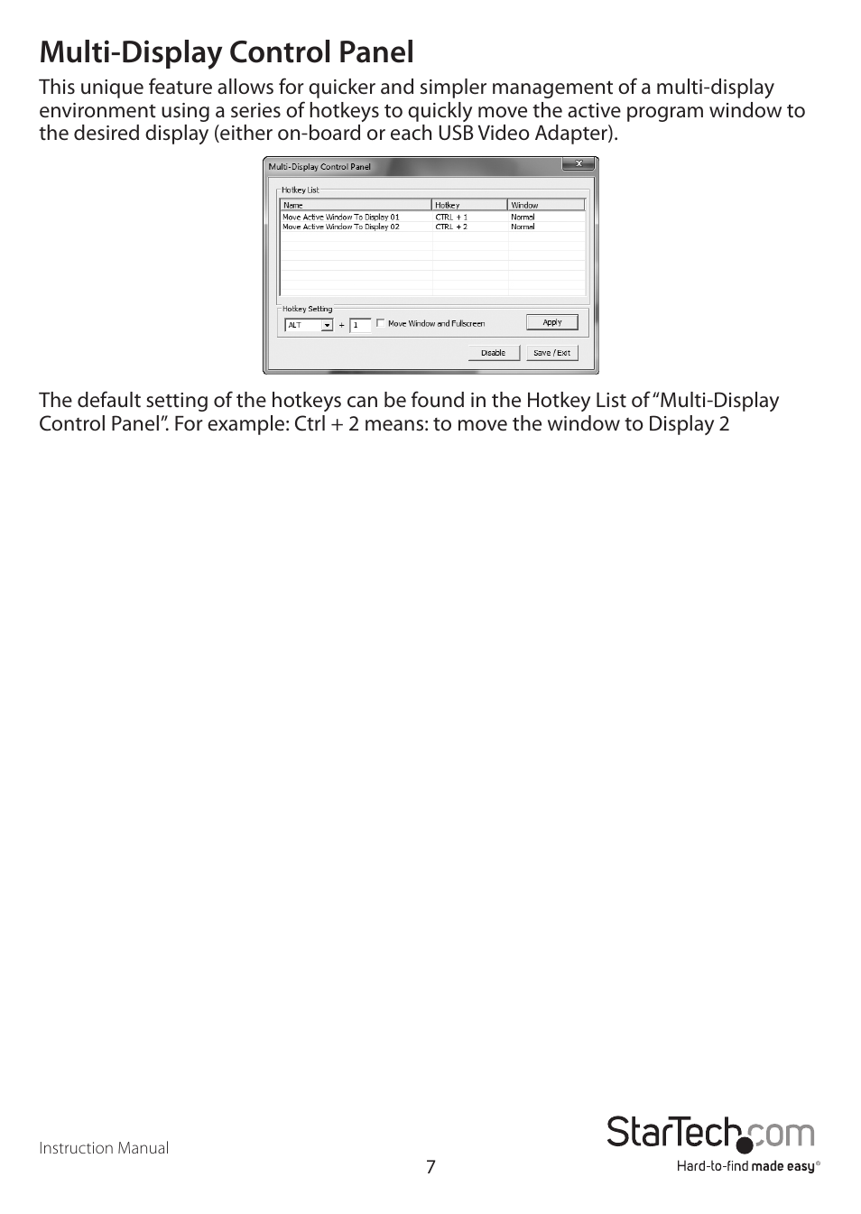 Multi-display control panel | StarTech.com USB32DVIEH User Manual | Page 10 / 13
