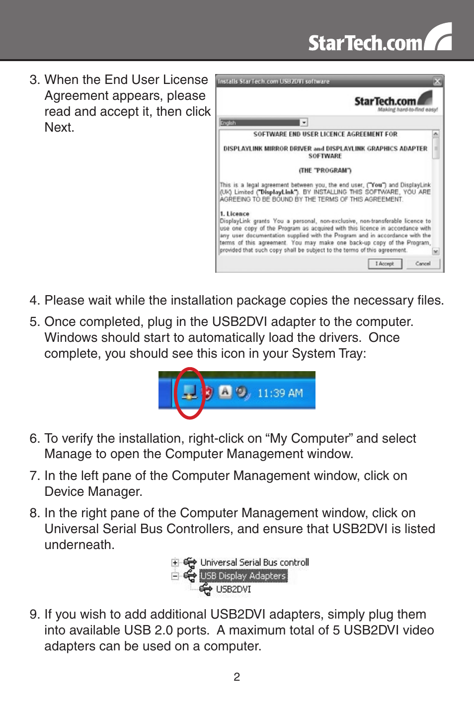 StarTech.com USB2DVI User Manual | Page 5 / 14