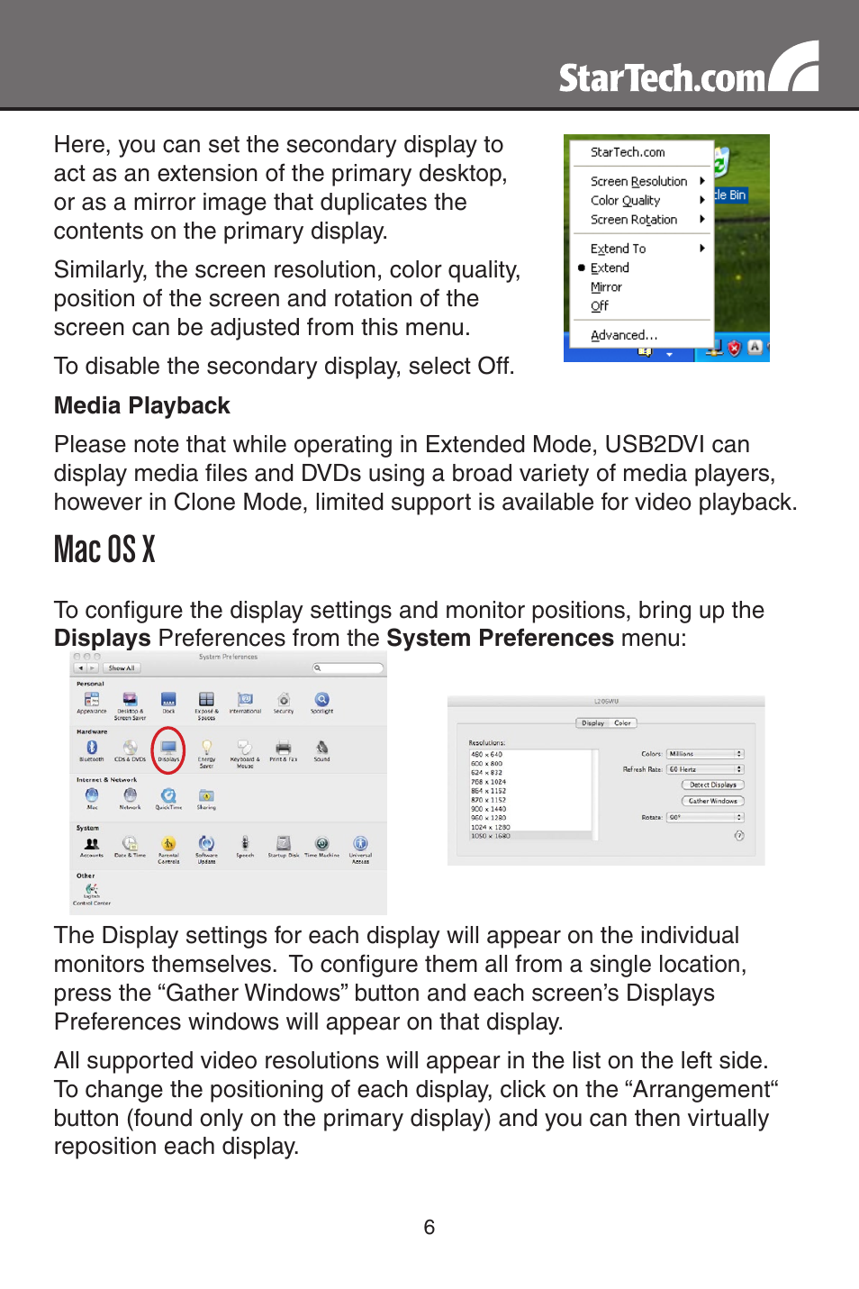 Mac os x | StarTech.com USB2DVI User Manual | Page 9 / 14