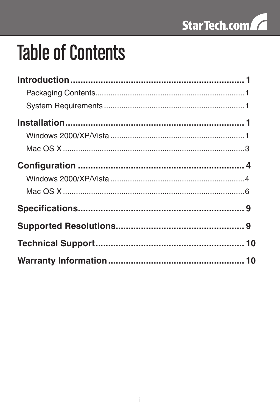 StarTech.com USB2DVIMM6 User Manual | Page 3 / 14