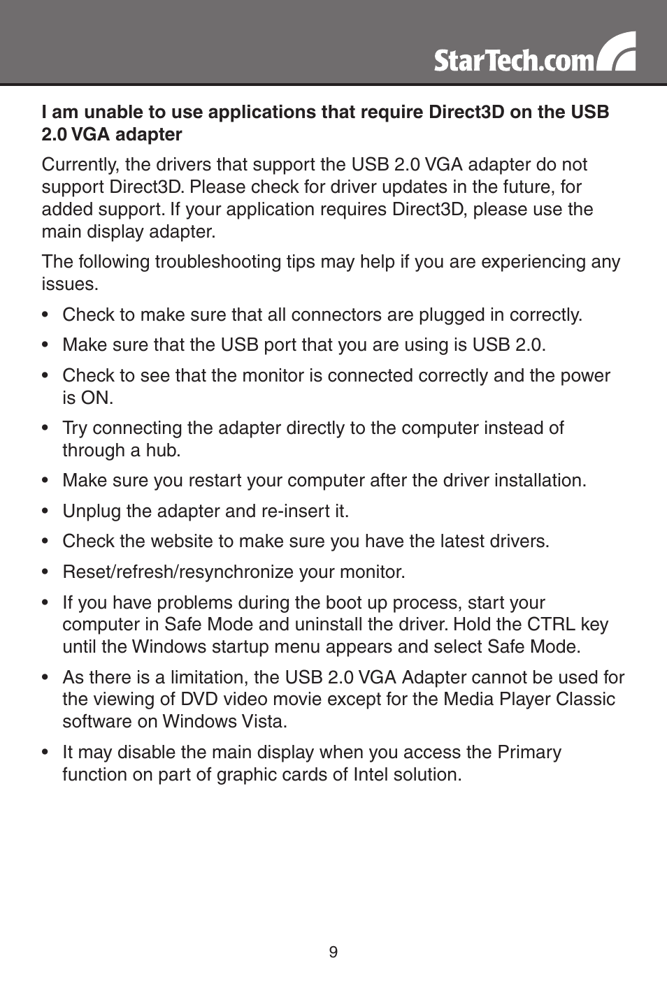 StarTech.com USB2VGA2 User Manual | Page 12 / 15