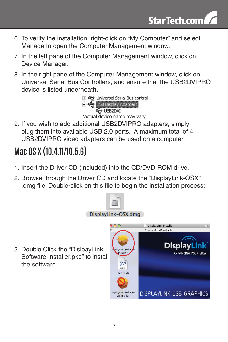 StarTech.com USB2DVIPRO User Manual | Page 6 / 17