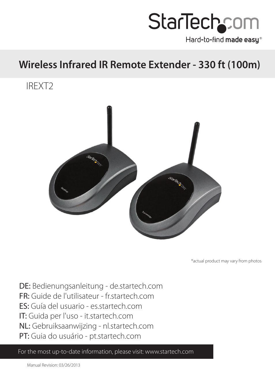 StarTech.com IREXT2 User Manual | 8 pages