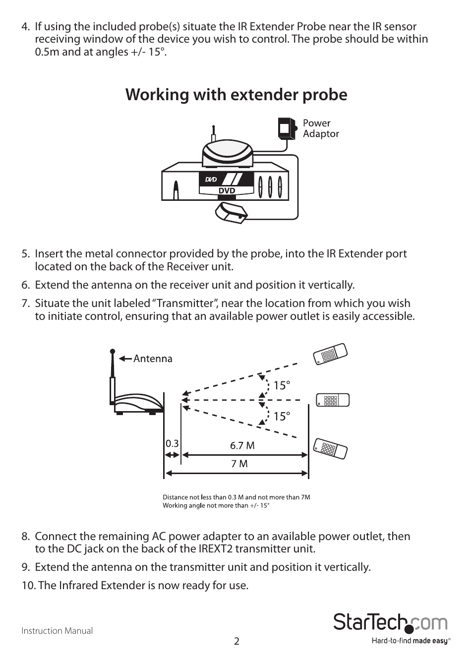 Working with extender probe | StarTech.com IREXT2 User Manual | Page 5 / 8