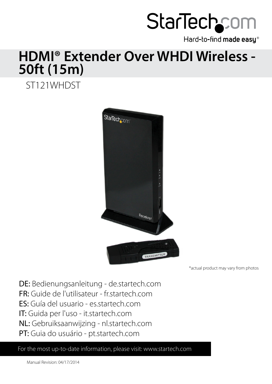 StarTech.com ST121WHDST User Manual | 12 pages