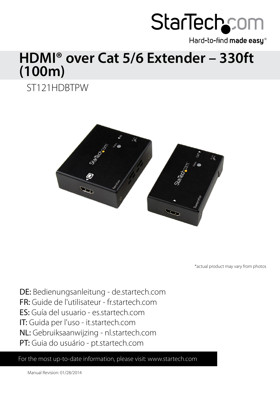 StarTech.com ST121HDBTPW User Manual | 9 pages