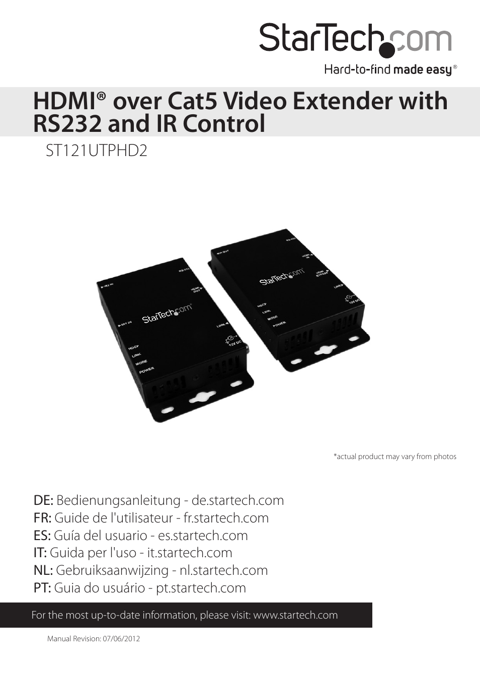 StarTech.com ST121UTPHD2 User Manual | 11 pages