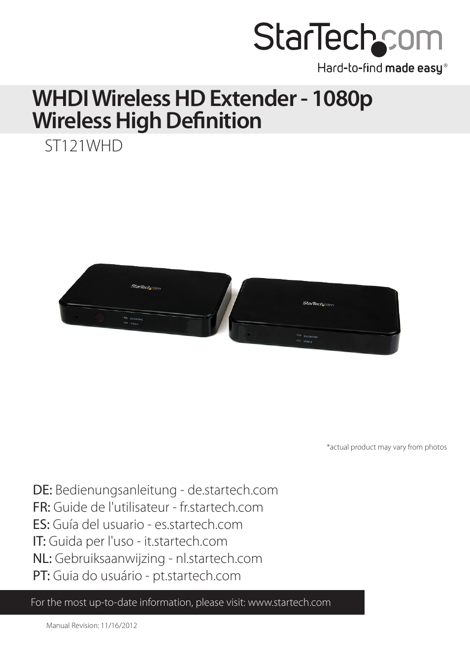 StarTech.com ST121WHD User Manual | 13 pages